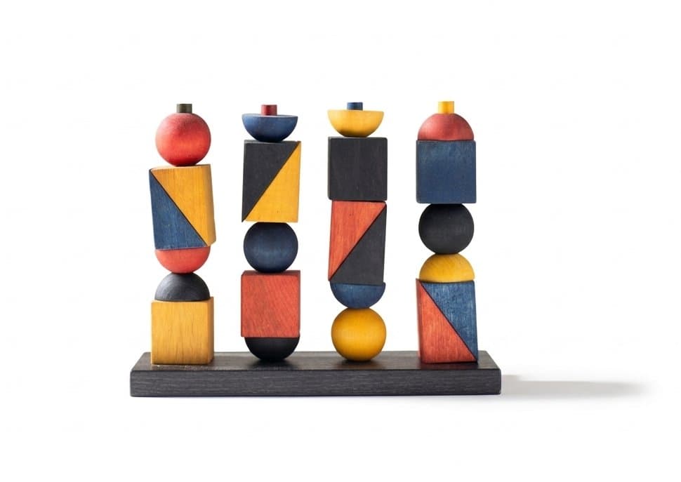 Jeu à empiler inspiré du Bauhaus