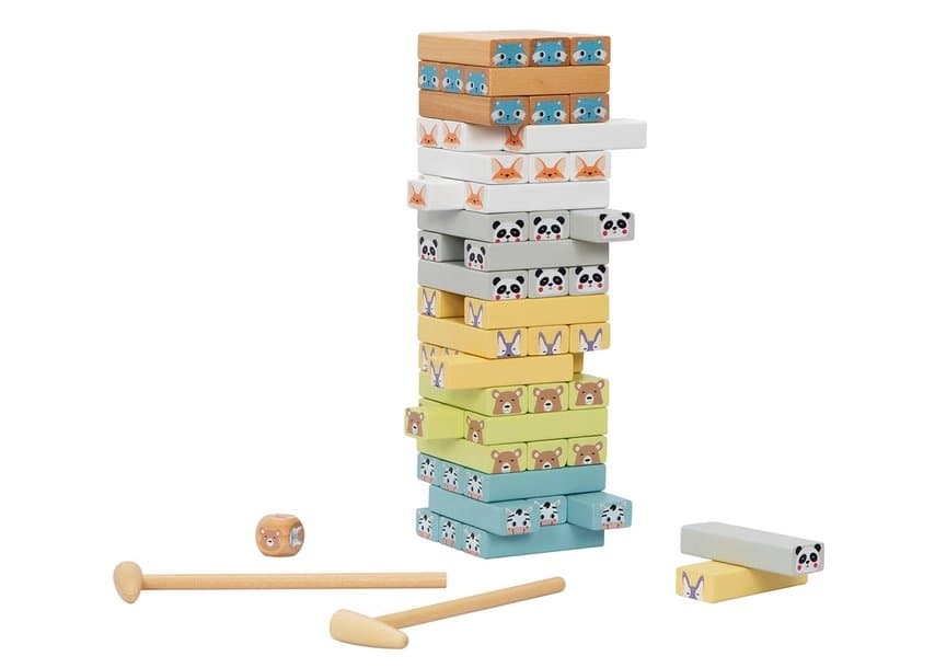 Tour d'équilibre blocs animaux